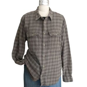 Madewell Slub Flannel Plaid Perfect Fit Shirt Size Large